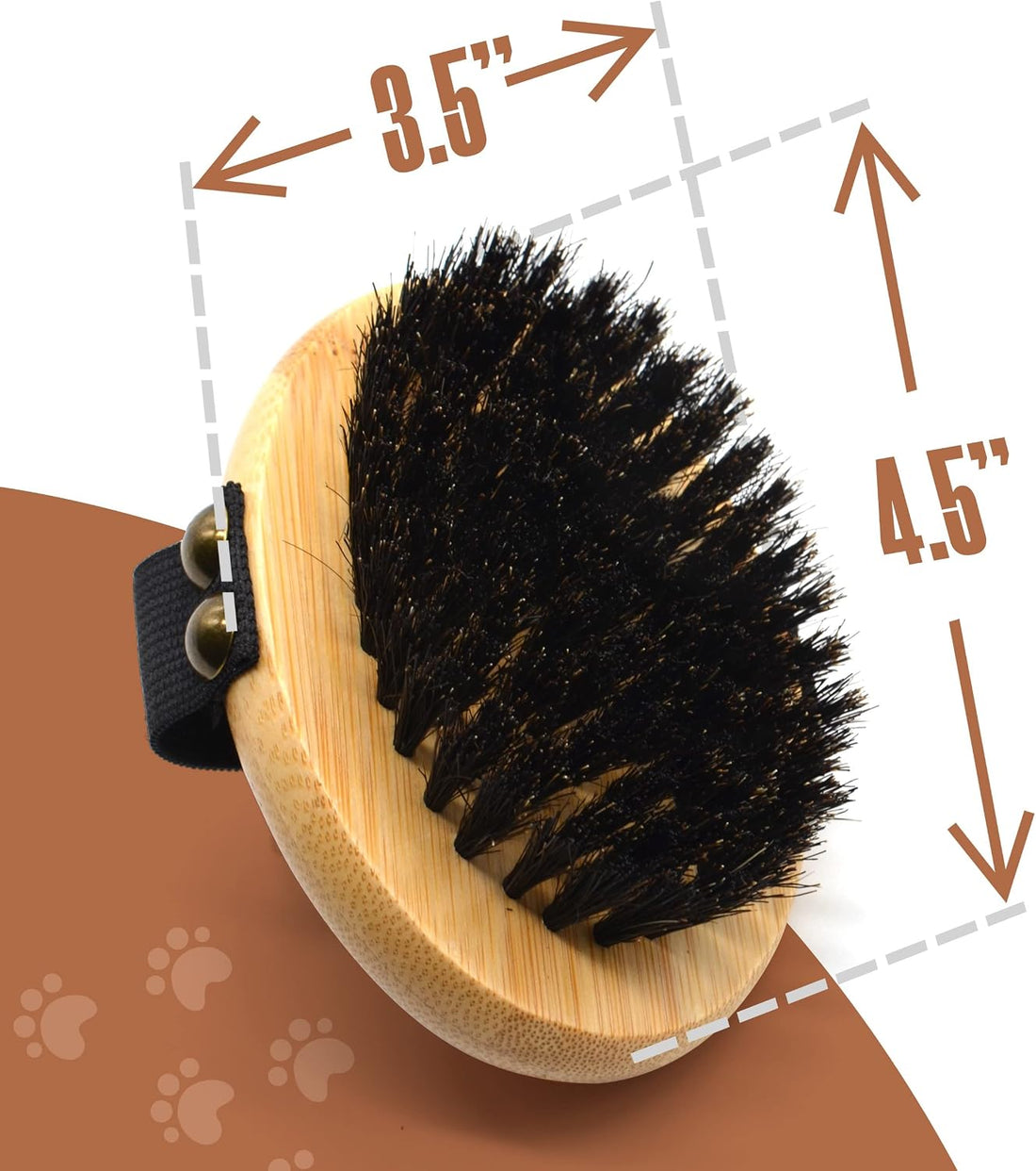 The Buddy System Pet Close Brush, Soft Touch Oval Palm Brush