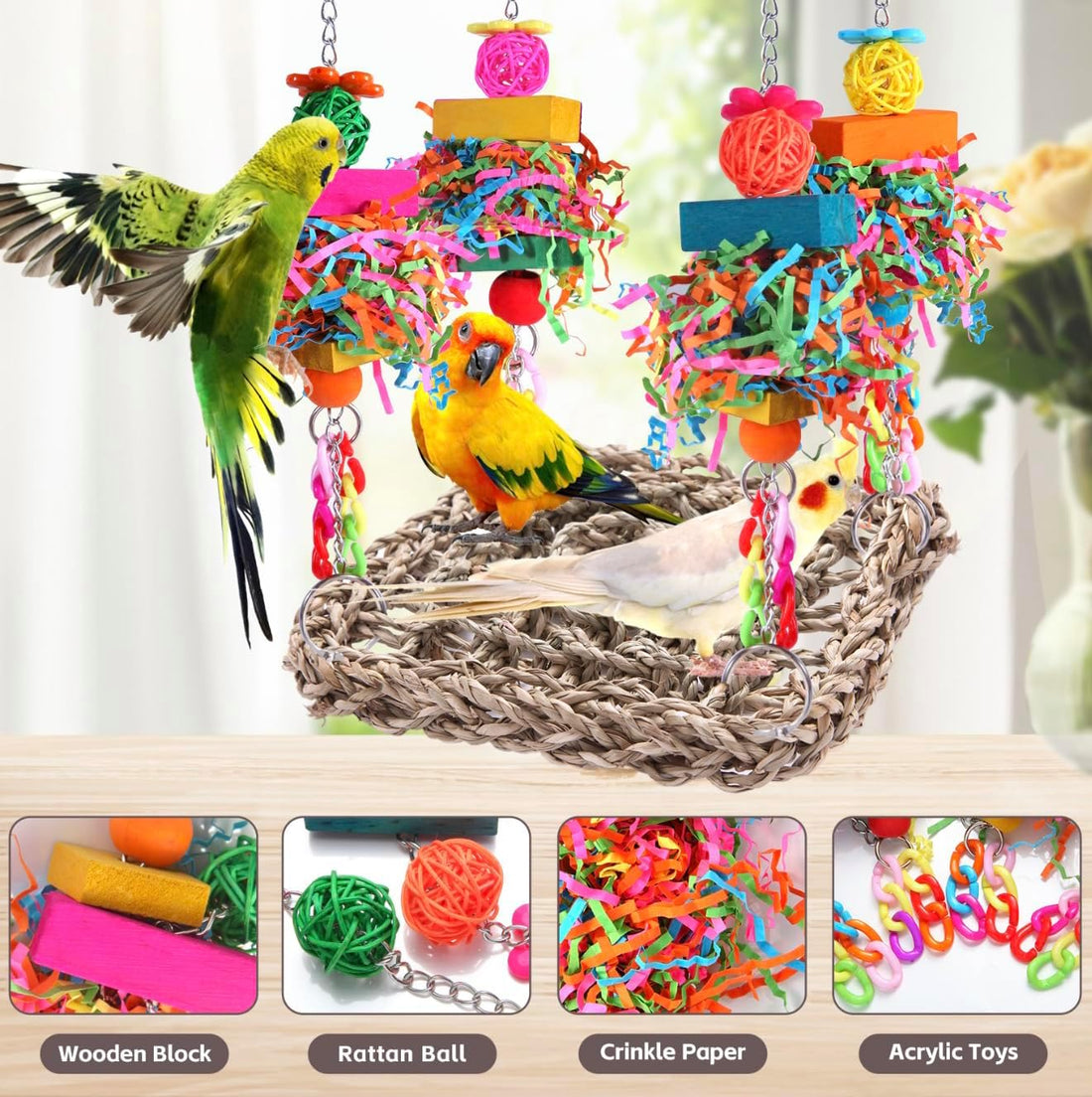 Parakeet Toys Bird Toys Conure Toys Birdcage Stands Bird Foraging