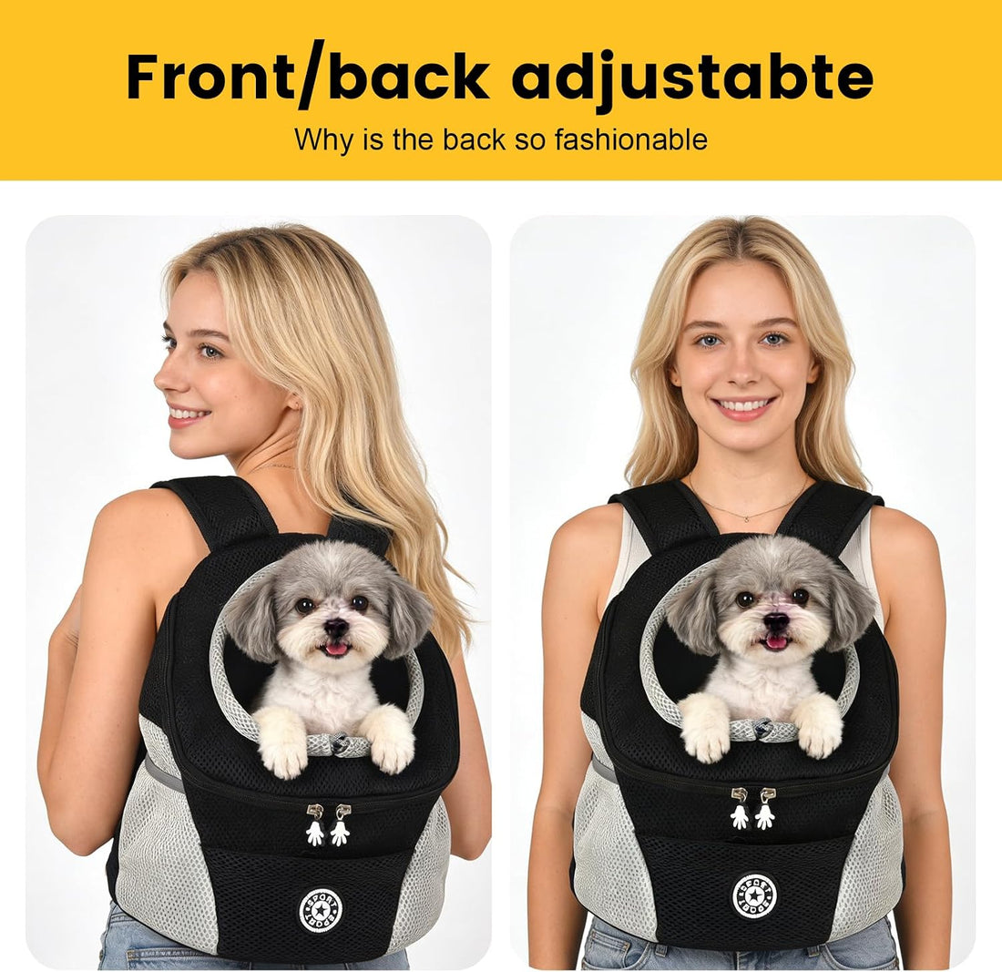 Teacup Dog Carrier Mesh Front Backpack with Side Storage Pockets