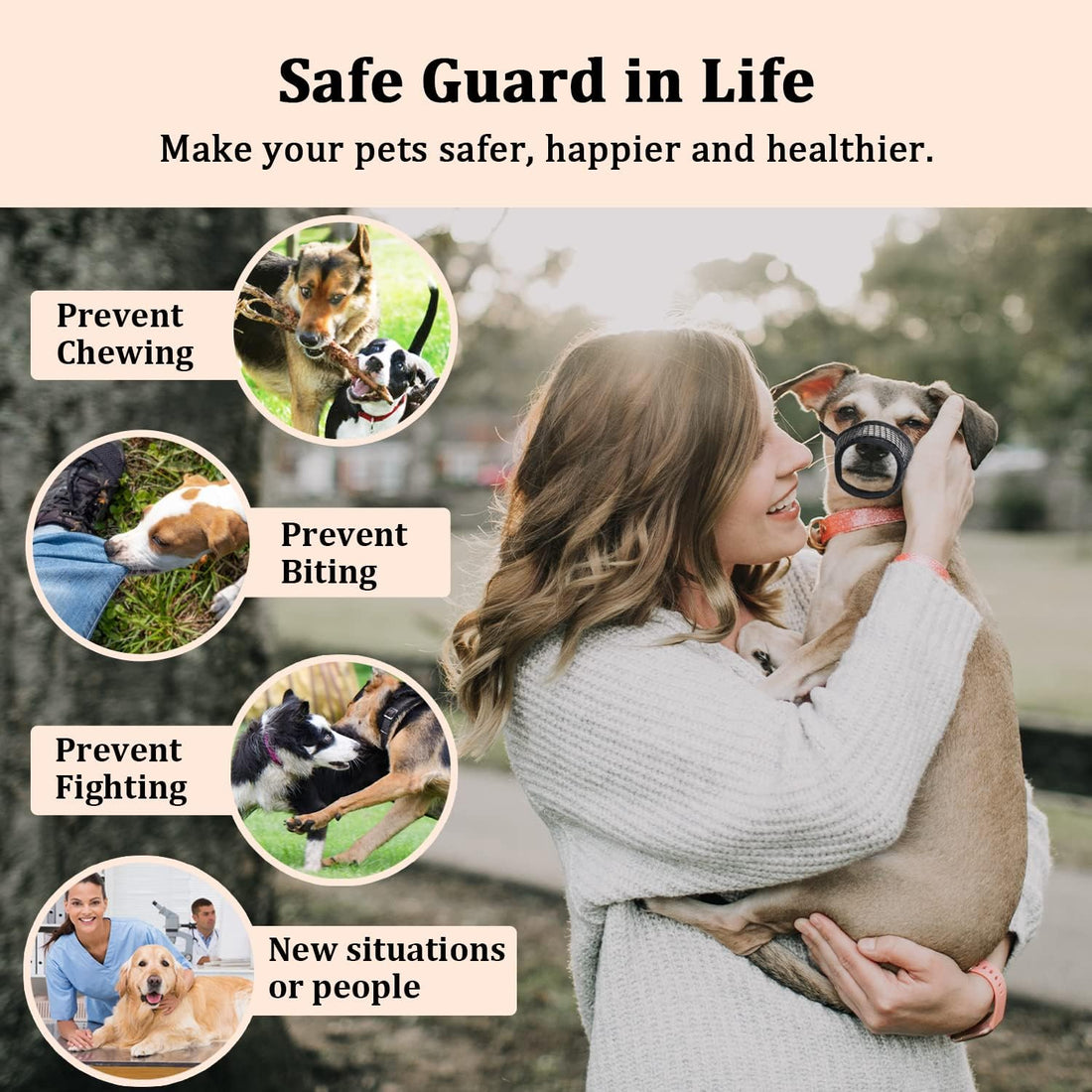 Mayerzon Dog Muzzle, Soft Mesh Muzzles for Small Dogs Biting | Black