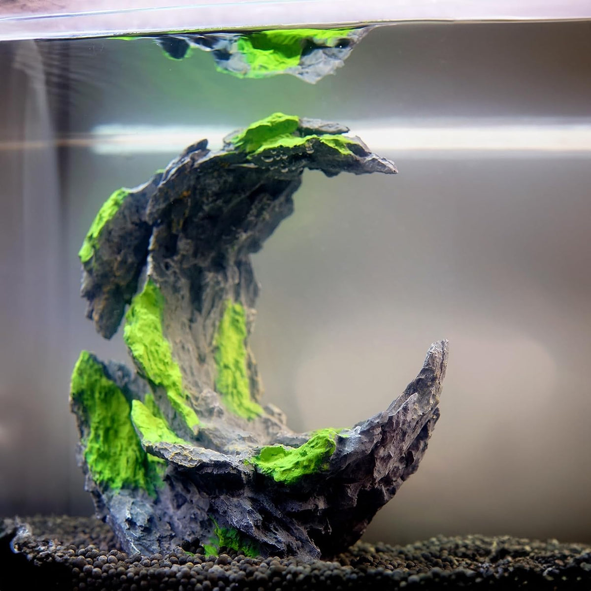 Allcolor Aquarium Rock Decor, 3-Piece Elf Island for 5-10 Gallon Tanks