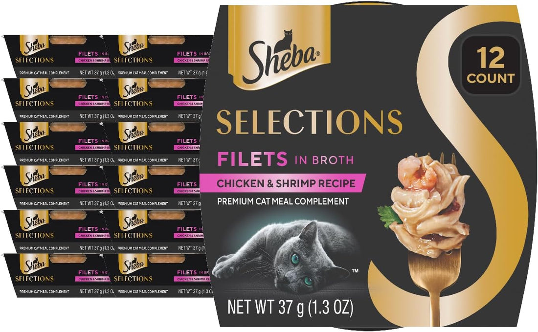 Sheba Selections Filets Wet Cat Food Complement, Chicken, 1.3 oz