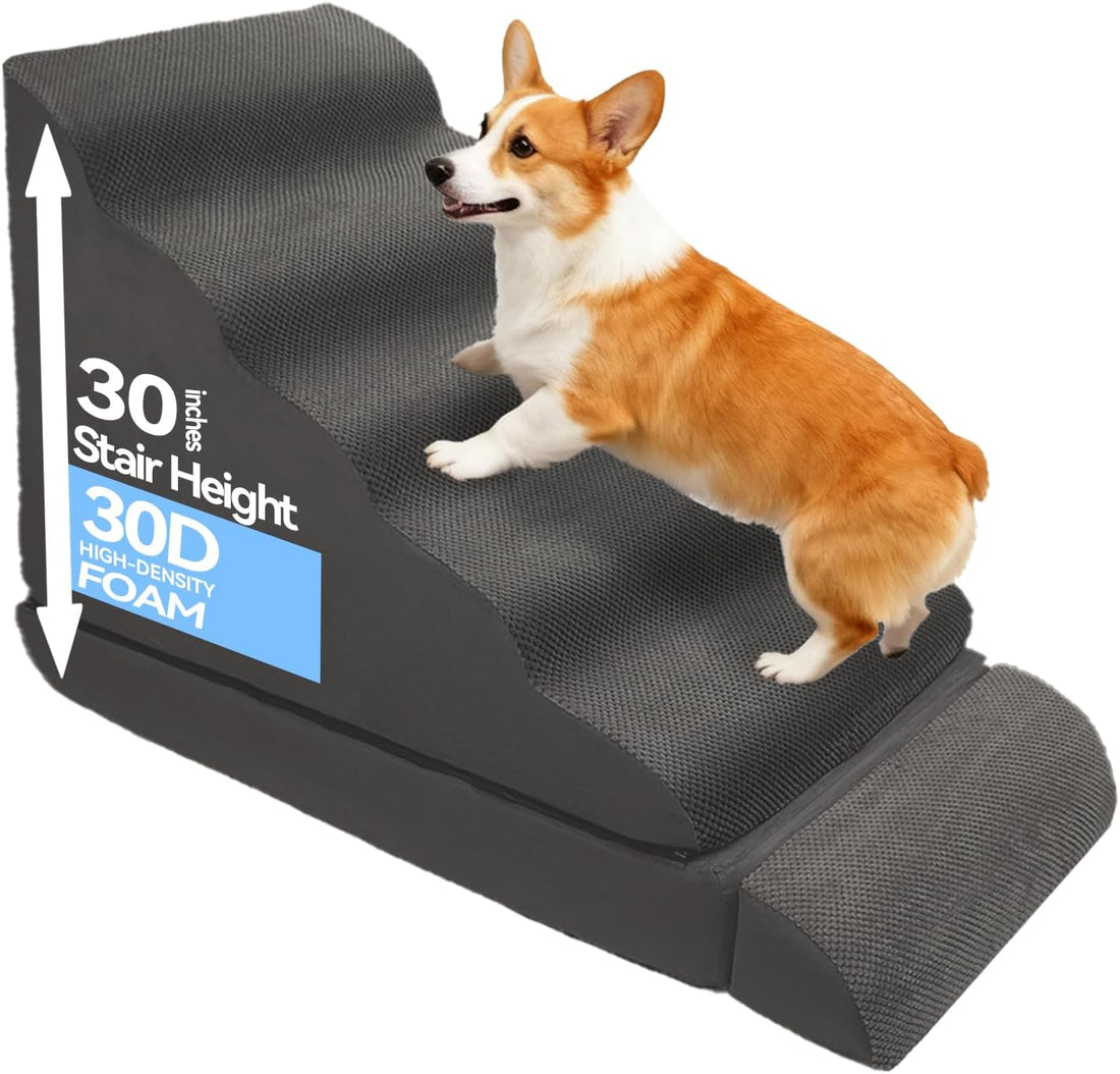 Dog Stairs for High Beds 30-36" H 6-Step Pet Stairs for Large Dogs