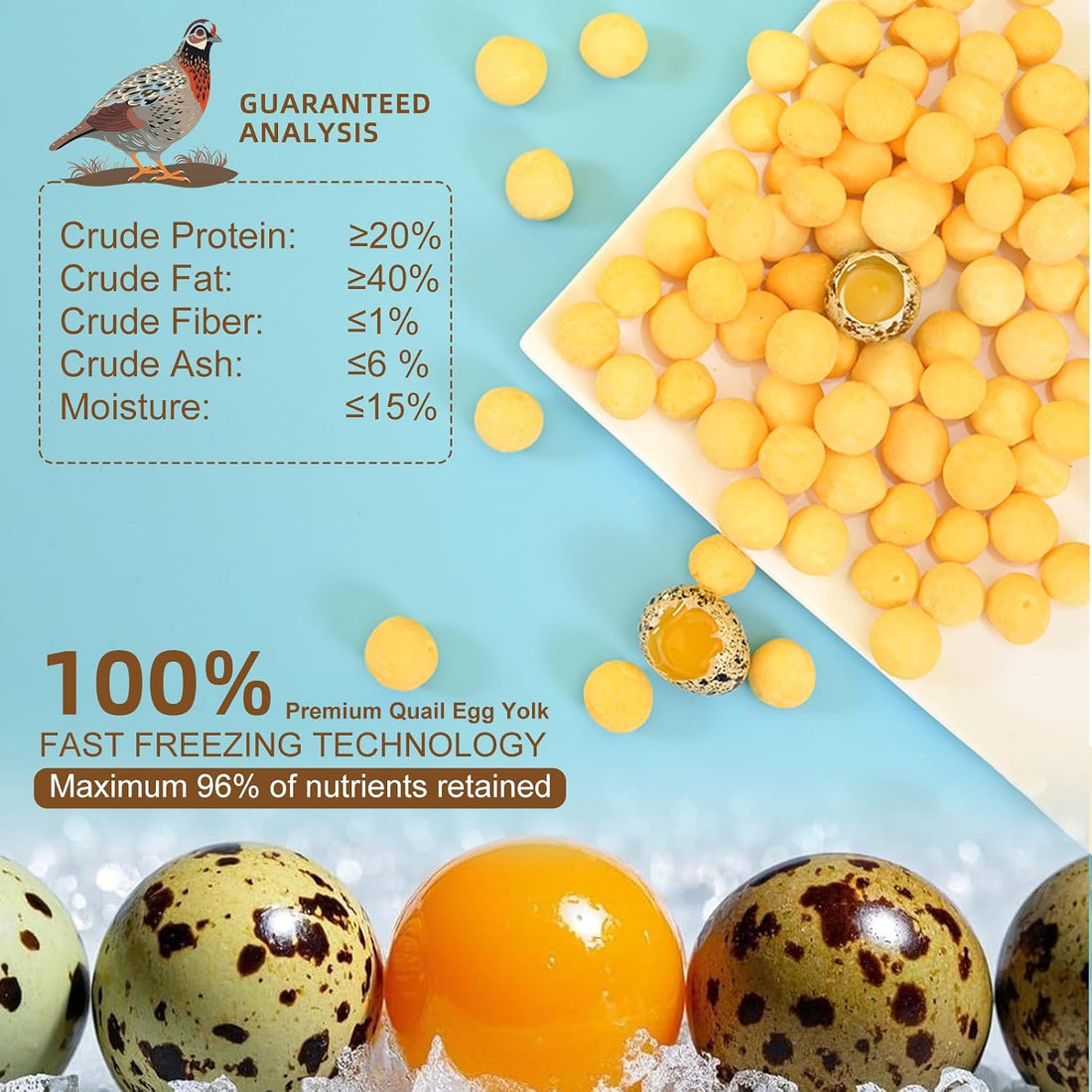 Globalpaw Premium Freeze-Dried Quail Egg Yolks