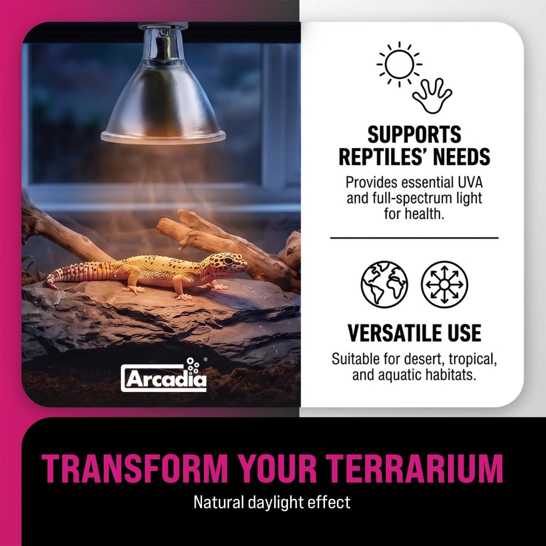 Arcadia Deep Heat Emitter 50watt for Reptile Enclosures