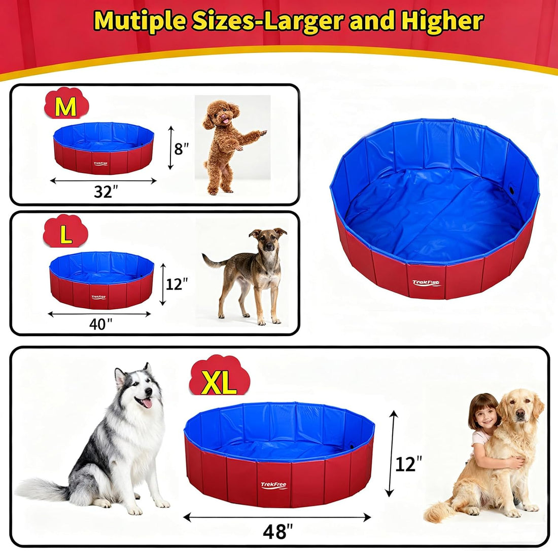 Foldable Dog Pool, Collapsible Plastic Dog Swimming Pool
