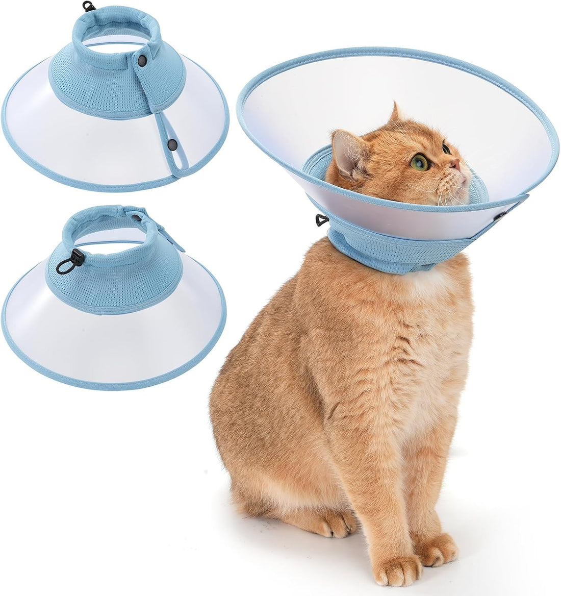 Avont Soft Mesh Cat Cone, Adjustable Anti-Lick E-Collar (Pink S)