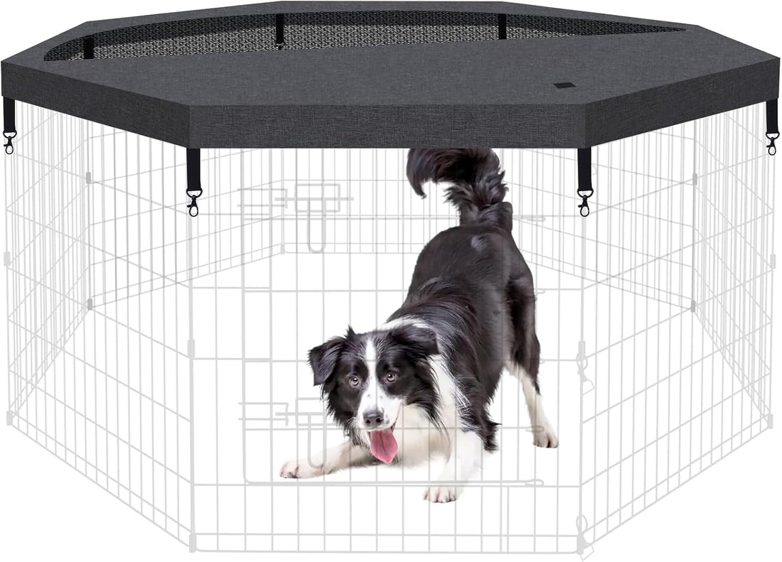 Artmeer Dog Playpen 24" H, 8-Panel Rustproof Foldable Pet Fence