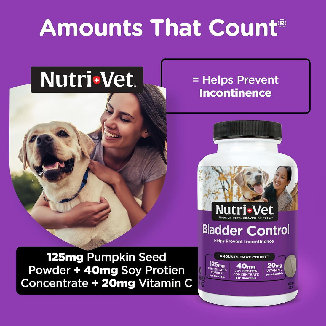 Nutri-Vet Bladder Control for Dogs, Dog Urinary Health Support