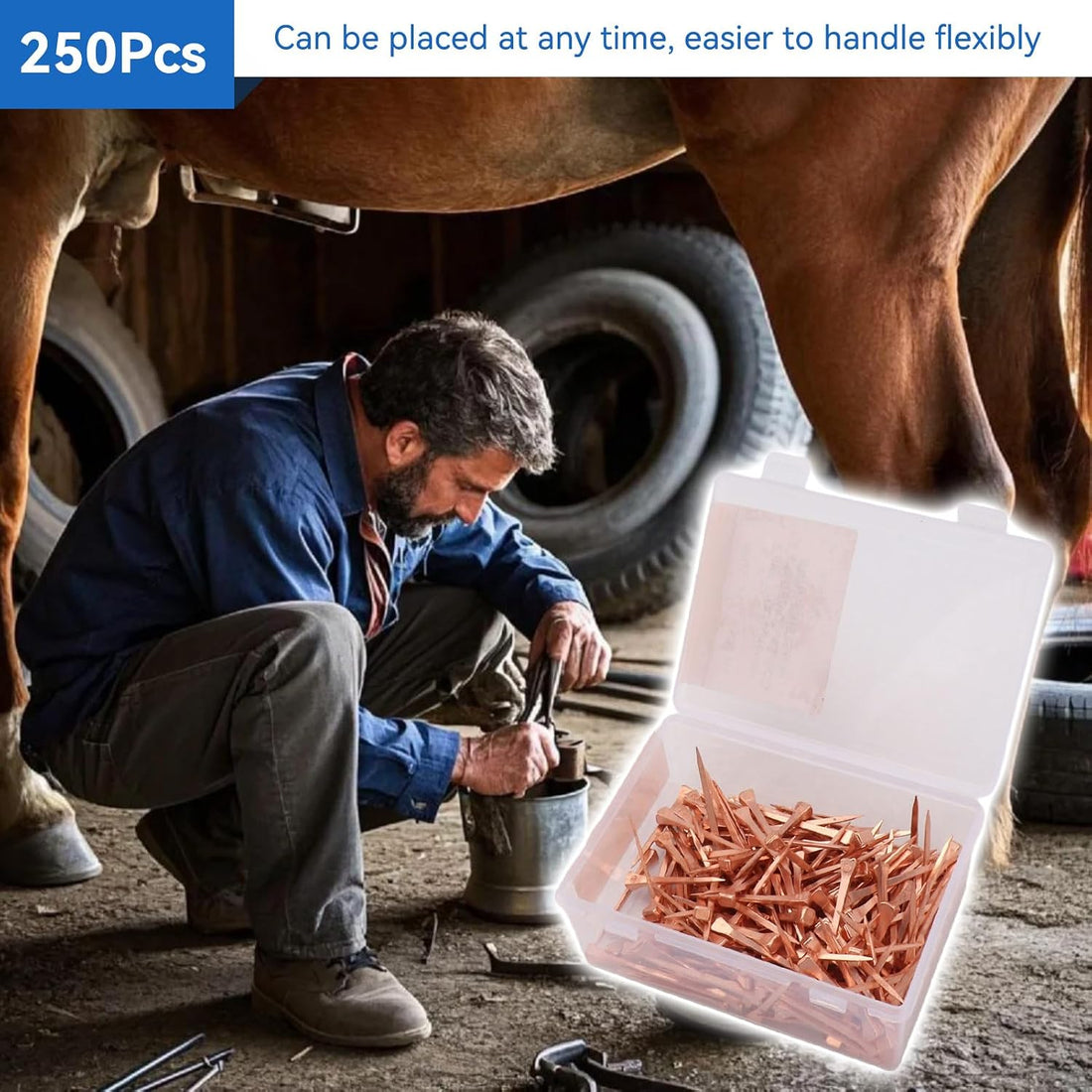 51 mm E5 Copper Plated Horseshoe Nails