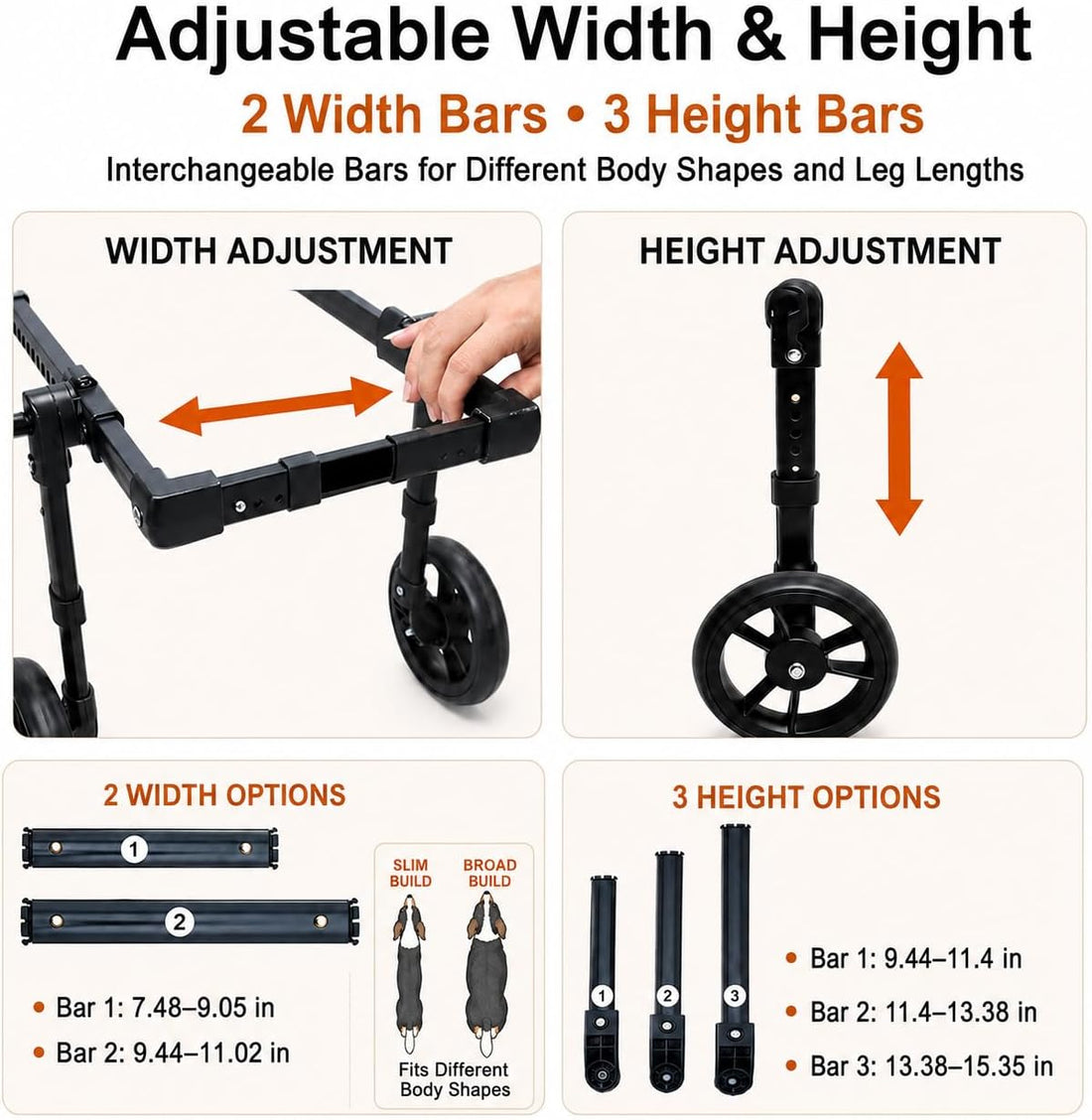 Dog Wheelchair for Back Legs, Adjustable Mobility Support for dogs