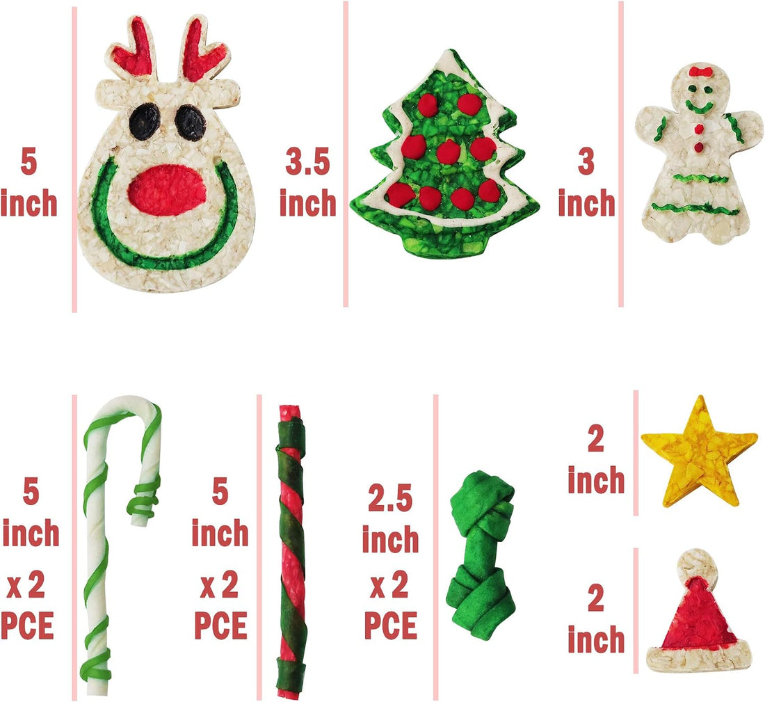 MON2SUN Dog Treats, Christmas Rawhide Stocking, 7.63oz