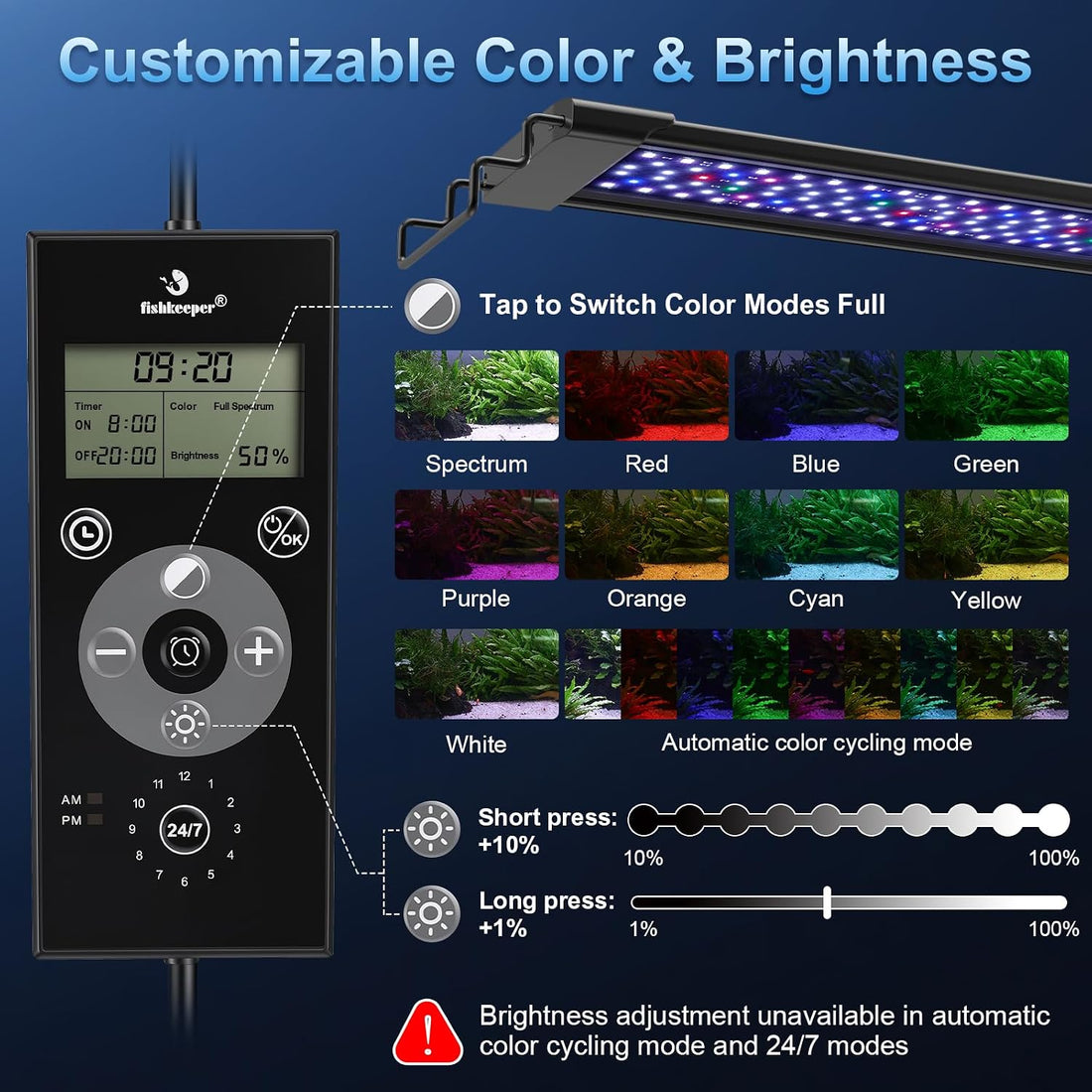 fishkeeper Aquarium Plant Light with Time Sync