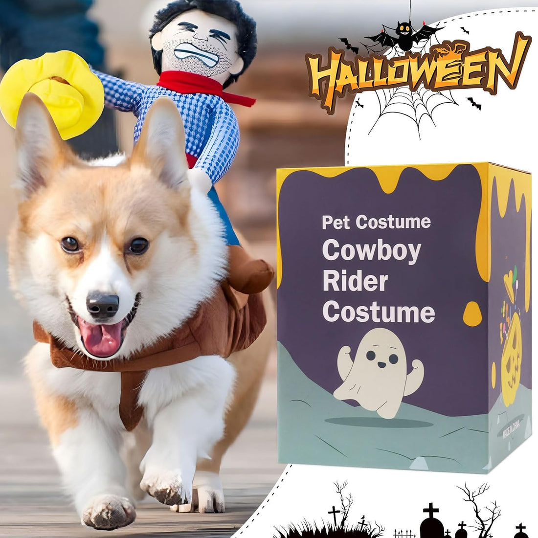 NACOCO Cowboy Rider Dog Costume for Dogs Clothes Knight Style