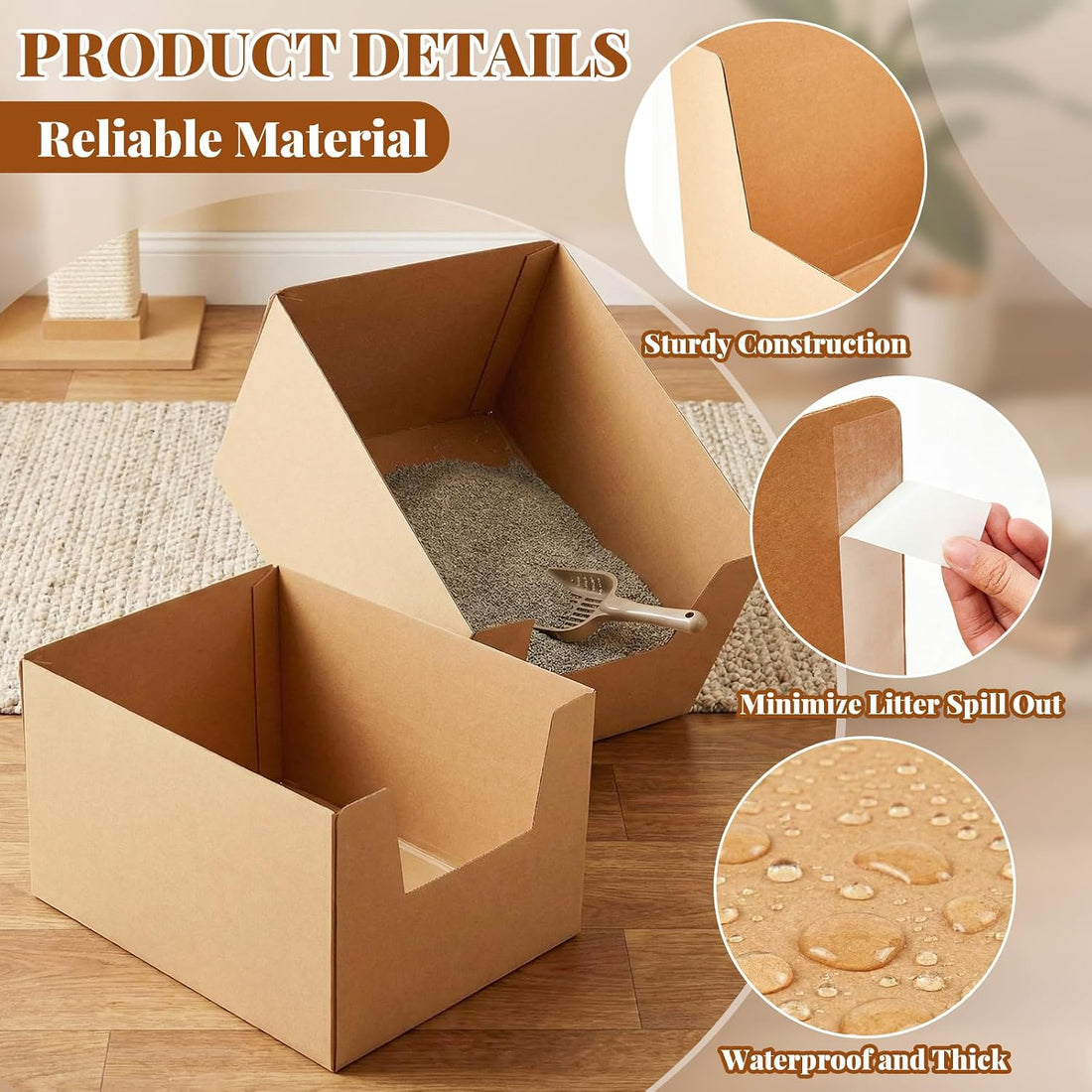 Lounsweer 4 Pack XXL Disposable Litter Boxes
