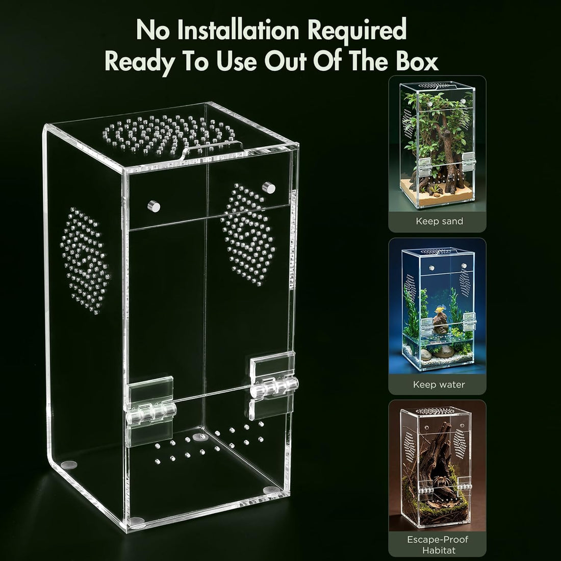 Pre-Assembled Jumping Spider Enclosure, All-Side Ventilation