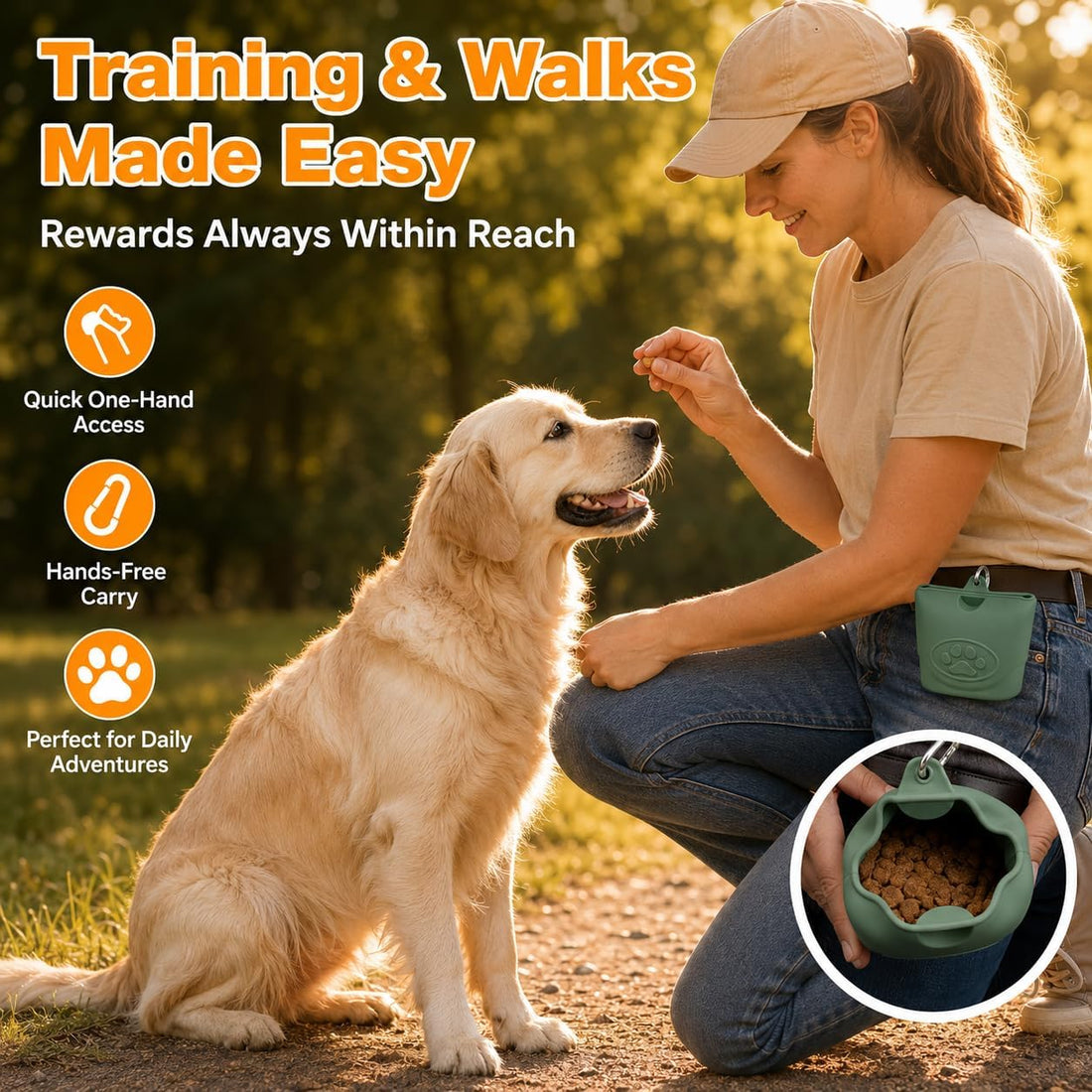 Upgraded Dog Treat Pouch with Strong Magnetic Closure