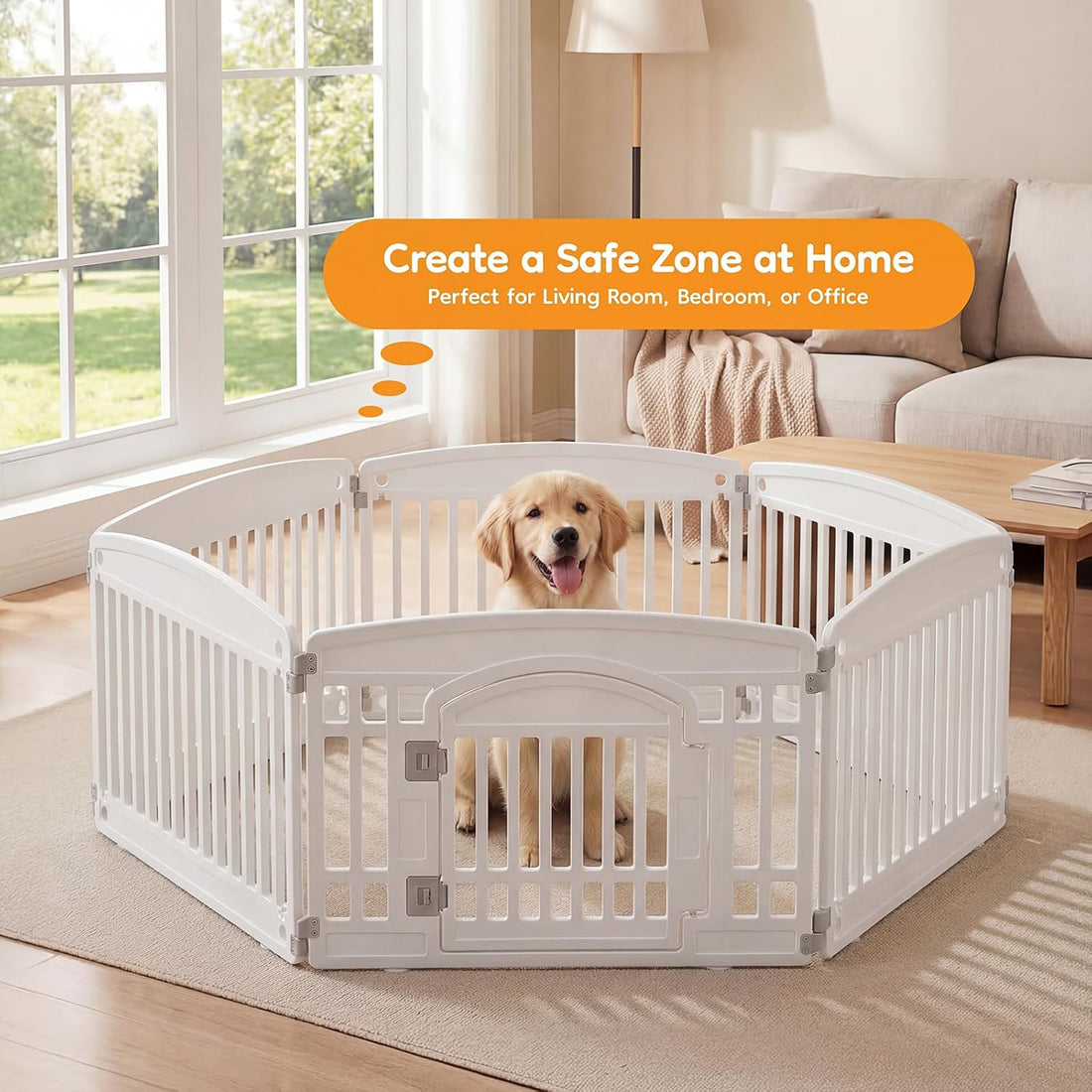 NEWBULIG Dog Playpen 6-Panel, 24IN Puppy Playpen