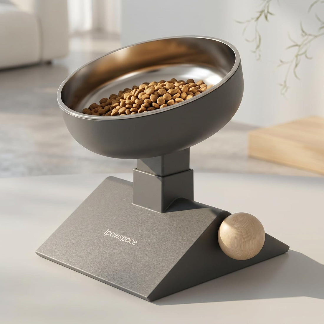 Adjustable Elevated Cat Bowl, 304 Stainless Steel Bowl, 18oz