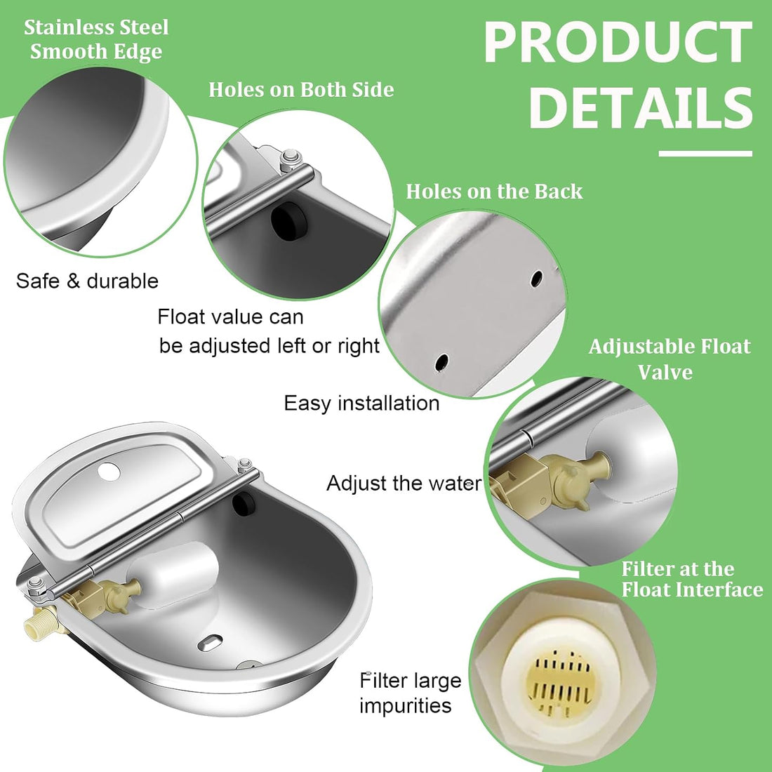 Automatic Livestock Water Bowl with Float Valves