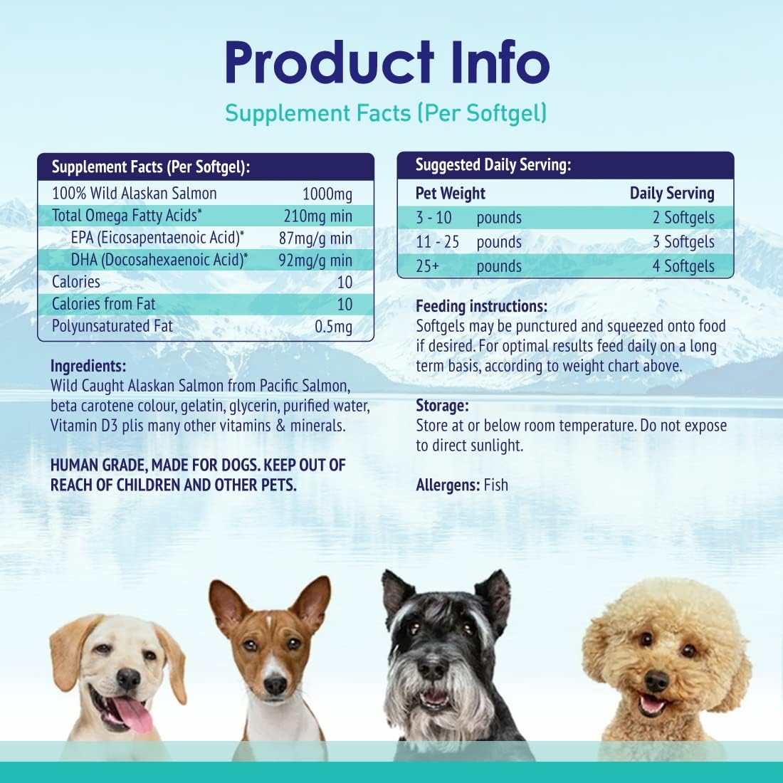 Pure Wild Alaskan Salmon Oil for Dogs