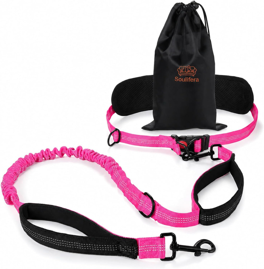 Hands Free Dog Leash, Adjustable Waist Belt 27-51"