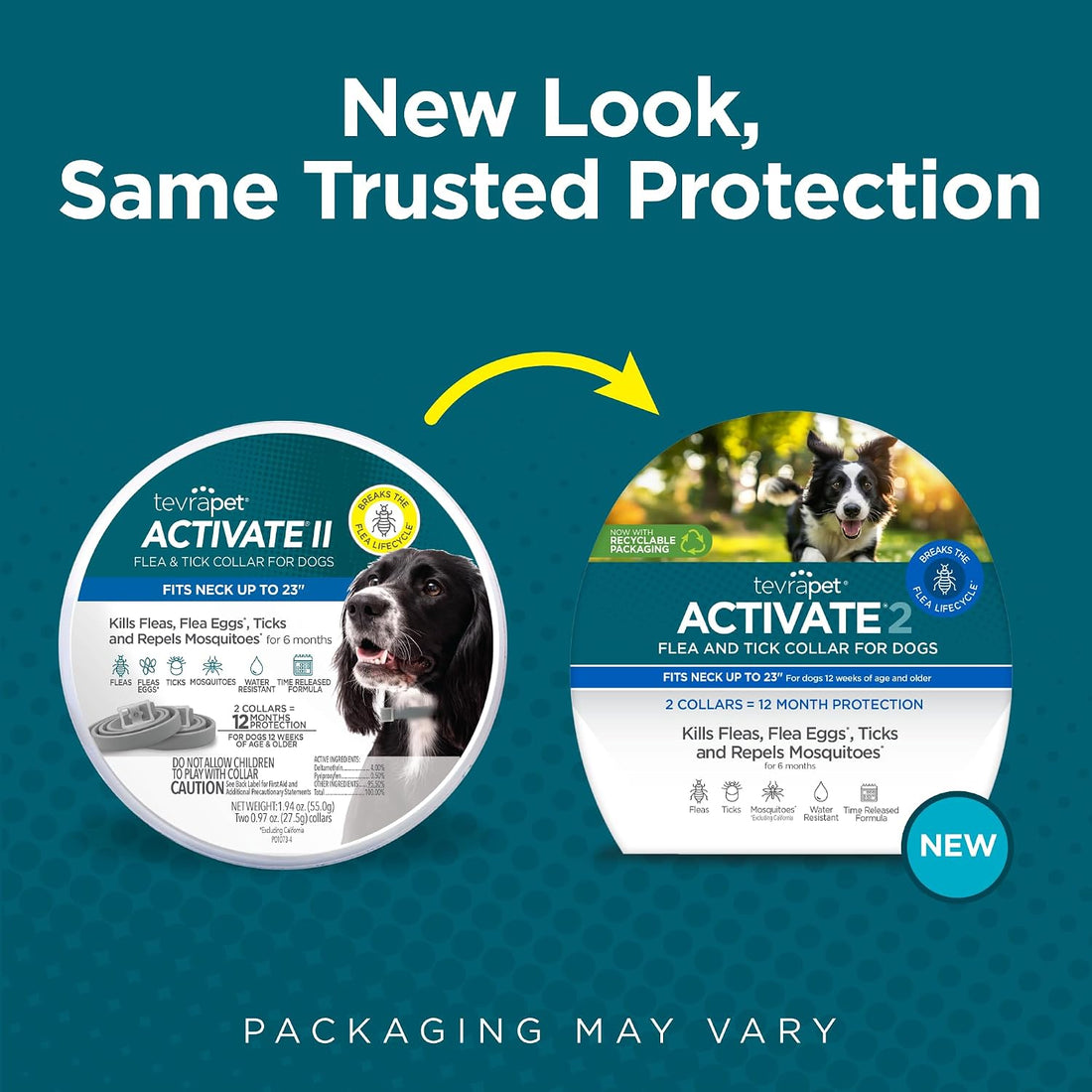 TevraPet Activate 2 Flea and Tick Collar, Large Dogs