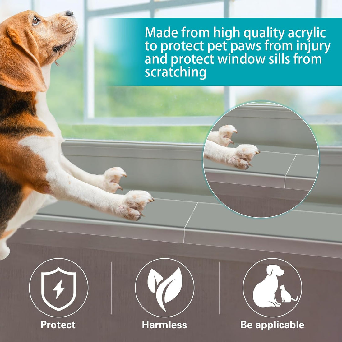 Wenqik 6 Pcs Window Sill Protector from Dog Cat Scratching Protection