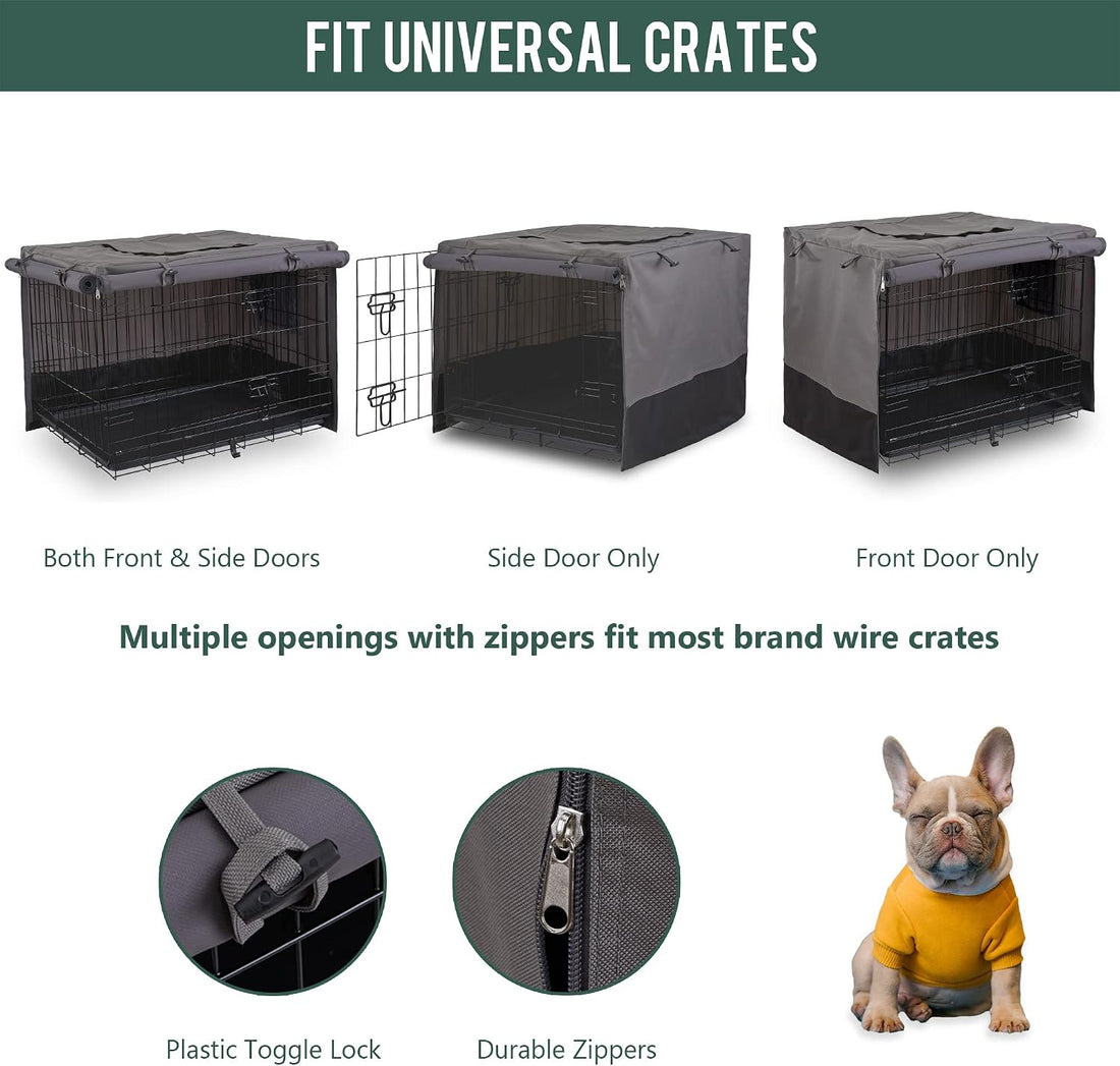 Rachmi 48" 600D Canvas Privacy Dog Crate Cover