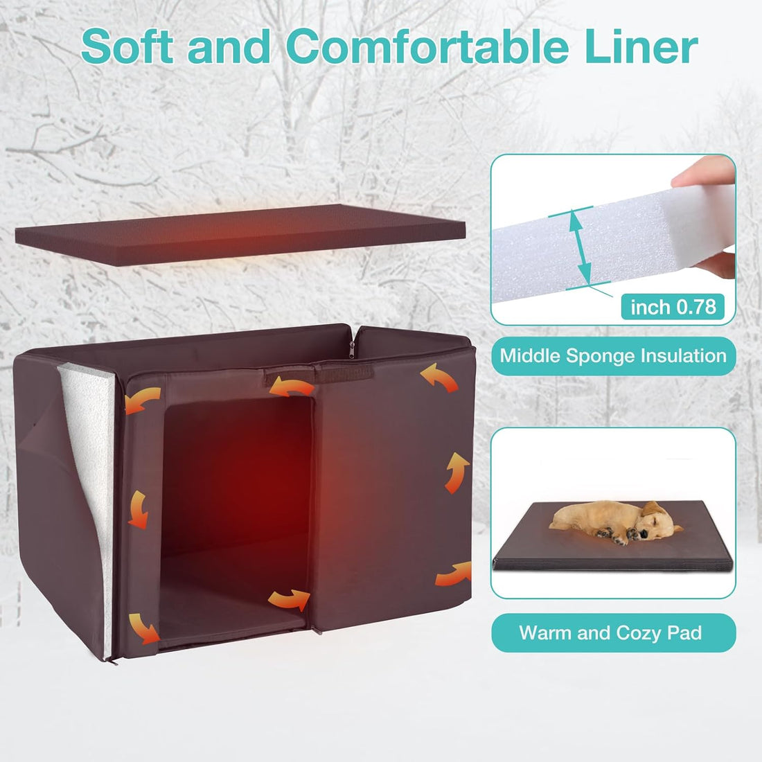 Suumerpety Feral Dog House Outdoor,Anti Bite Iron Frame Dog
