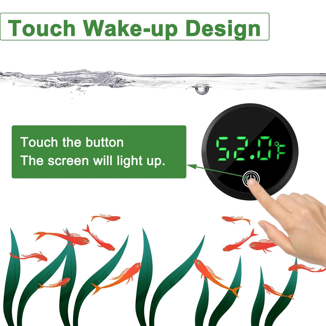 Aquarium Thermometer Digital Fish Tank Thermometer with Spare Battery