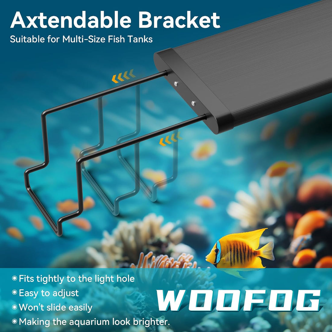 WooFog 2 Pcs Aquarium Light Riser for Rimmed/Rimless Tanks