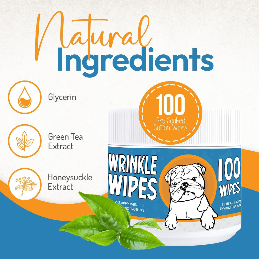 Bulldog Wrinkle Wipes for Dogs