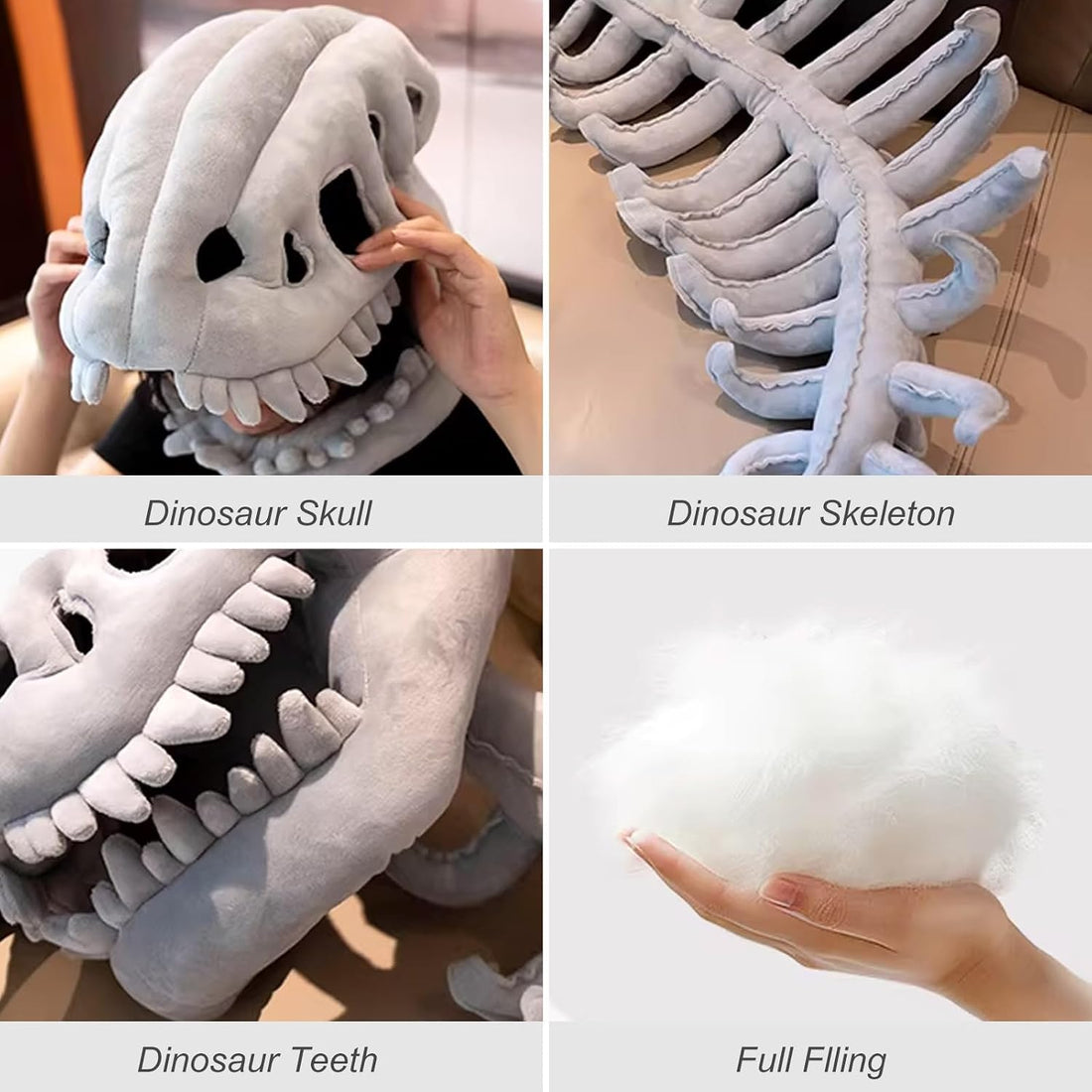 32 IN Dinosaur Skeleton Costume for Kids, Wearable Dinosaurs Skeleton