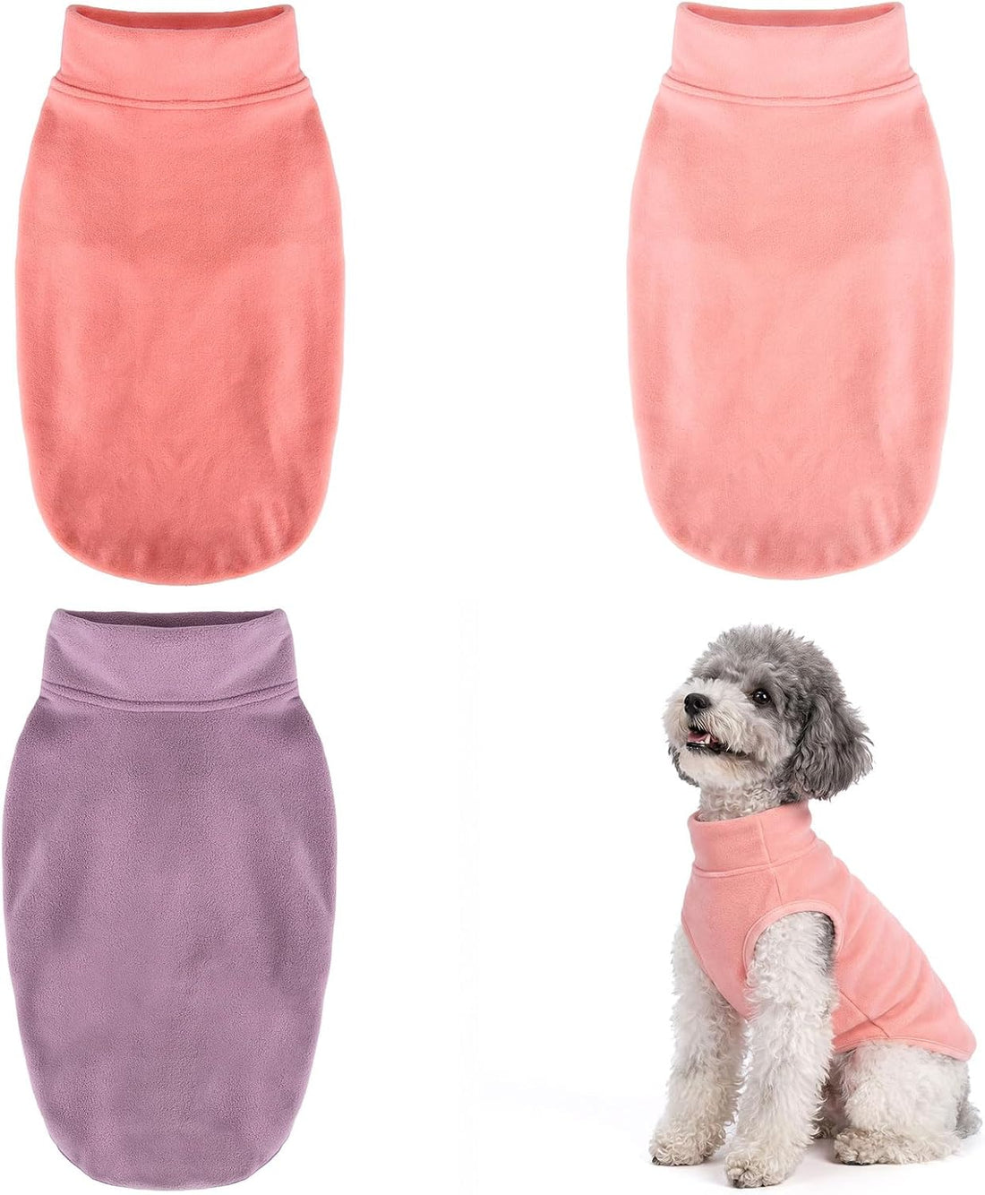 GYALAPERI 3 Pack Fleece Dog Sweaters for Small Dogs