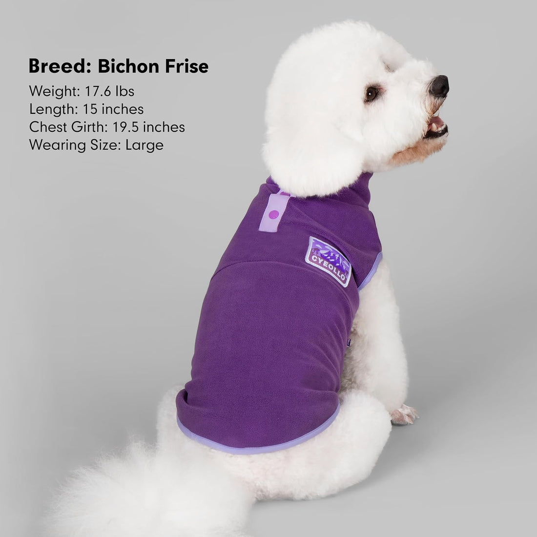 cyeollo Fleece Dog Sweater, Pullover Dog Fleece Jacket Turtleneck