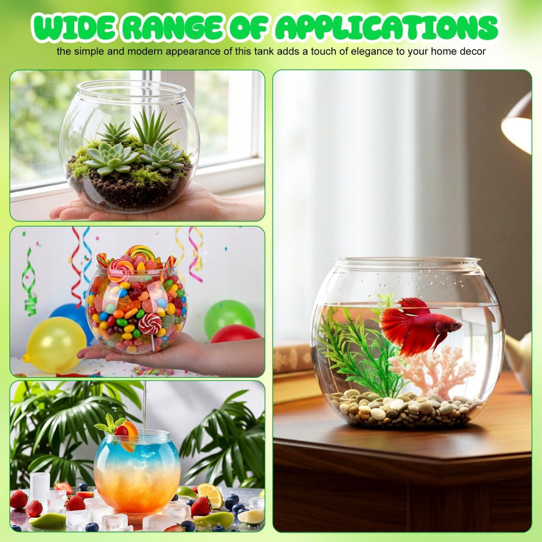 0.5 Gallon Plastic Fish Bowl