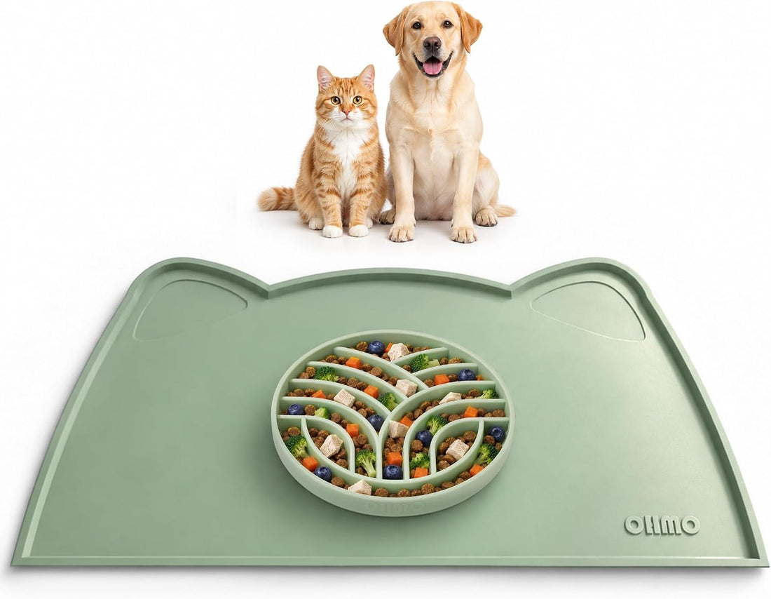 OHMO Cat Food Mat, Silicone Pet Feeding Mat, 18x9.8