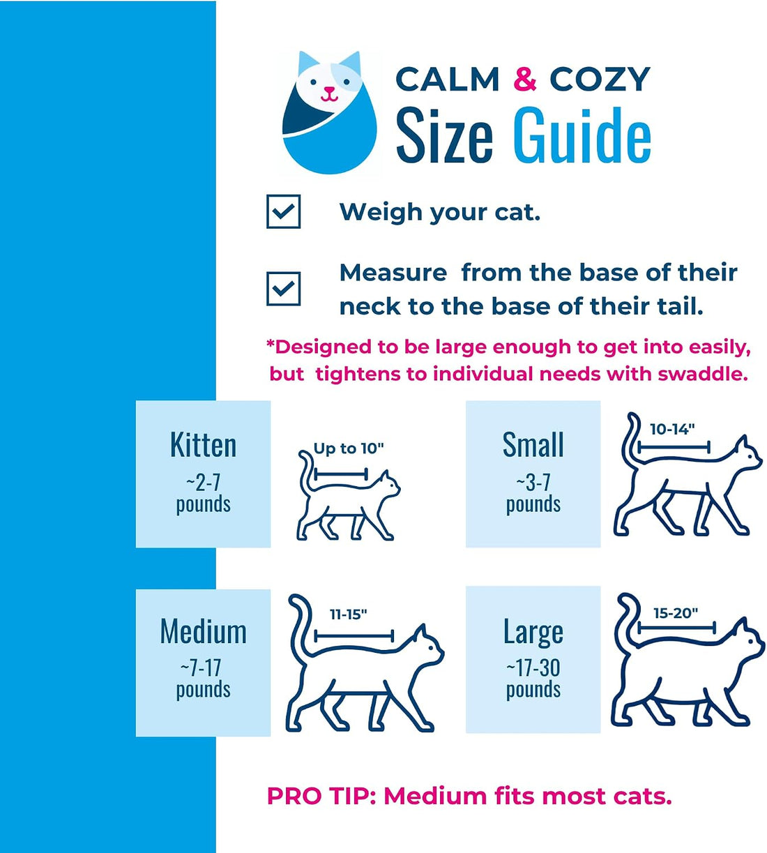 Calm & Cozy® Cat Swaddle Wrap for Anxiety & Handling (Lavender, Med)