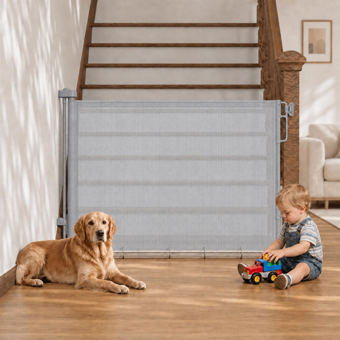 Cumbor 37-55" Retractable Baby Gates for Stairs & Doorways