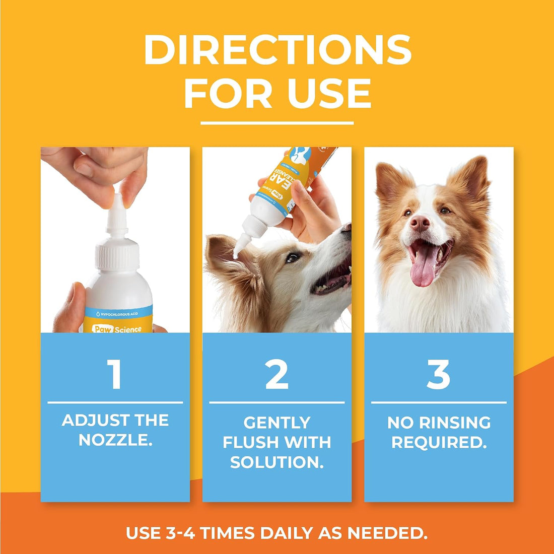 Paw Science Dog Ear Cleaner, Ear Wash Solution Hocl Ear Flush