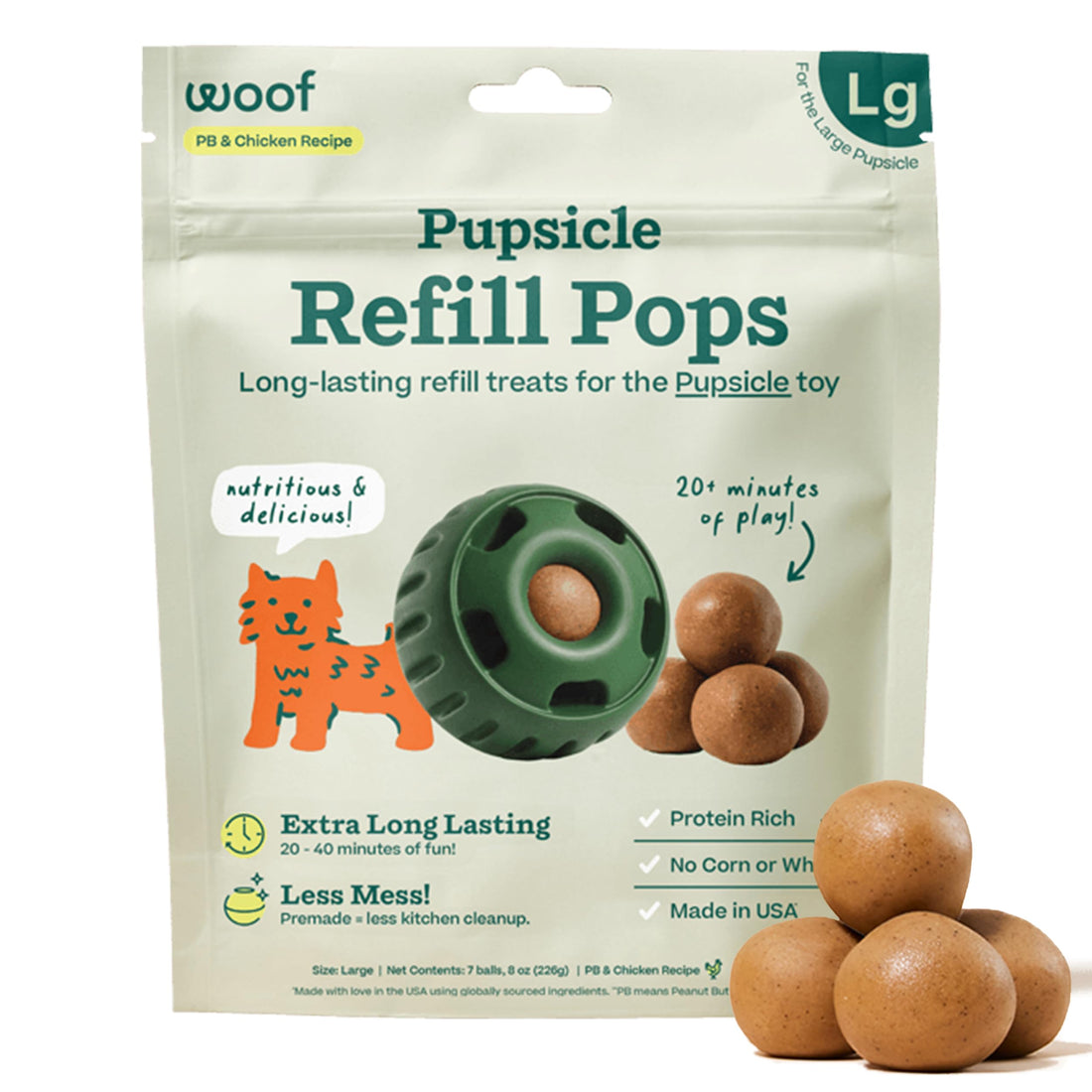 WOOF Pupsicle Chicken Refill Pops, Delicious Long Lasting Dog Treats