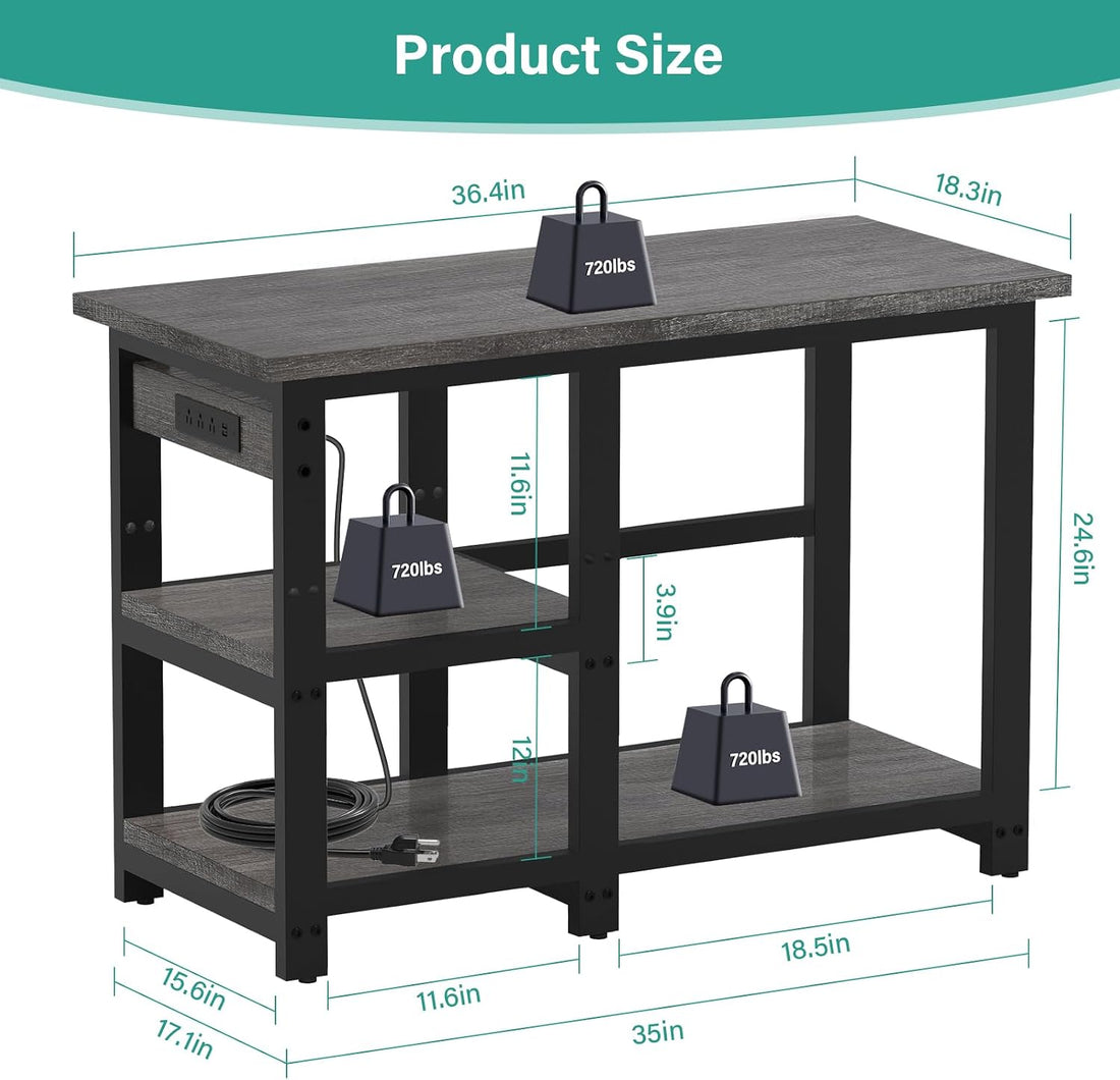 AQQA Aquarium Stand 36×18 Inch, 720LBS Heavy Duty Metal Frame
