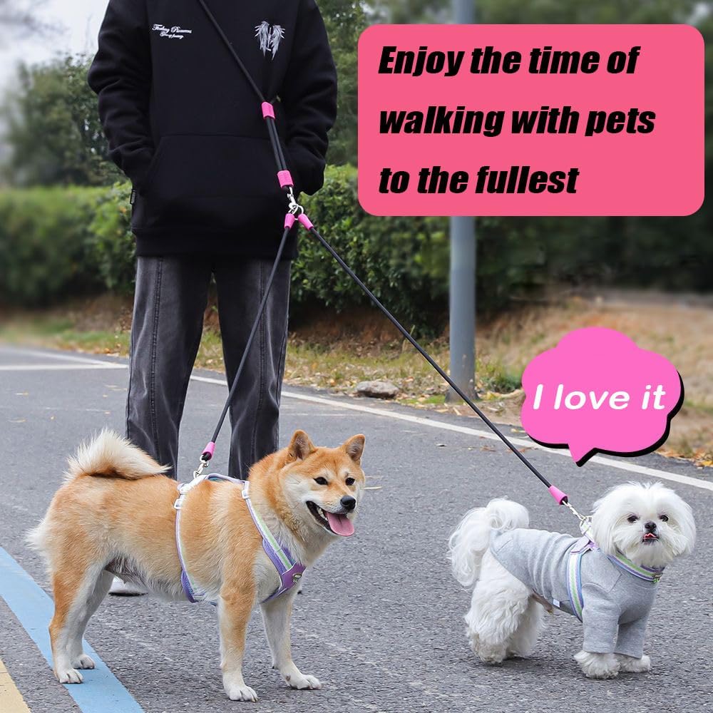 Hands Free Double Dog Leash for Two Dogs