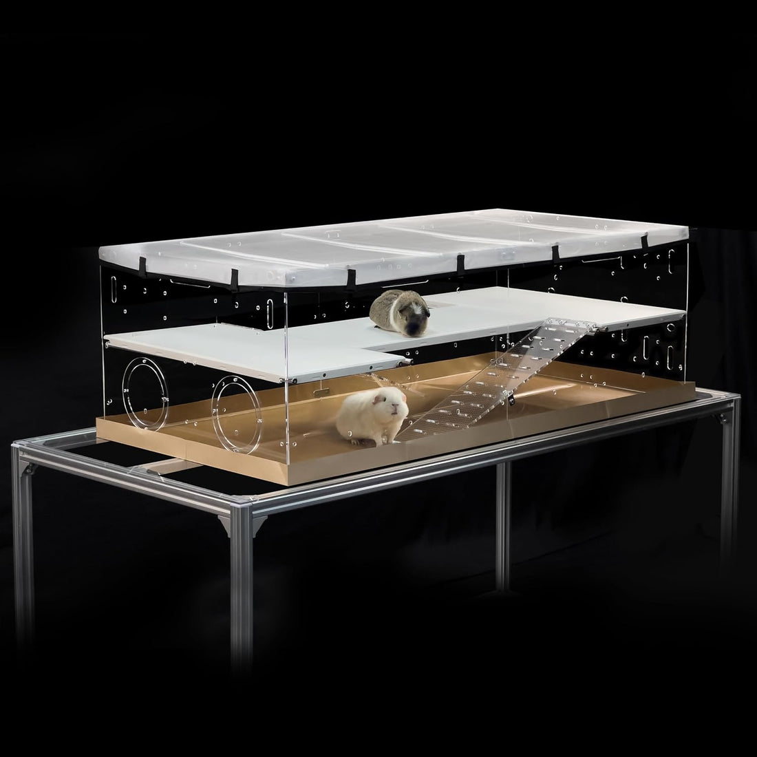 GuineaLoft™ Model-A Acrylic Guinea Pig Cage