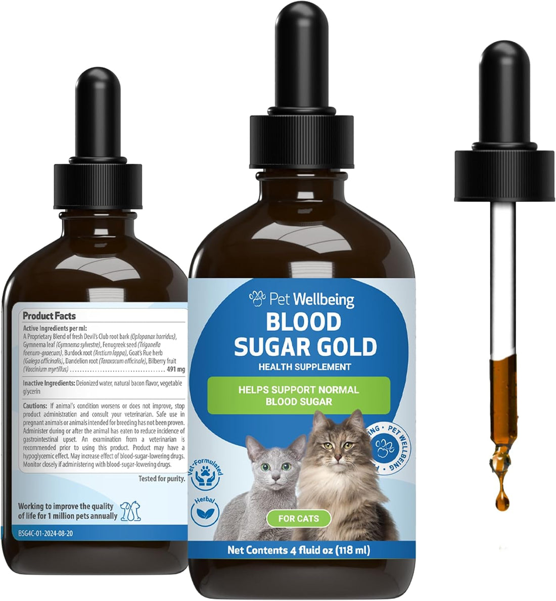 Pet Wellbeing Blood Sugar Gold for Cats - Blood Sugar Support, 2 oz