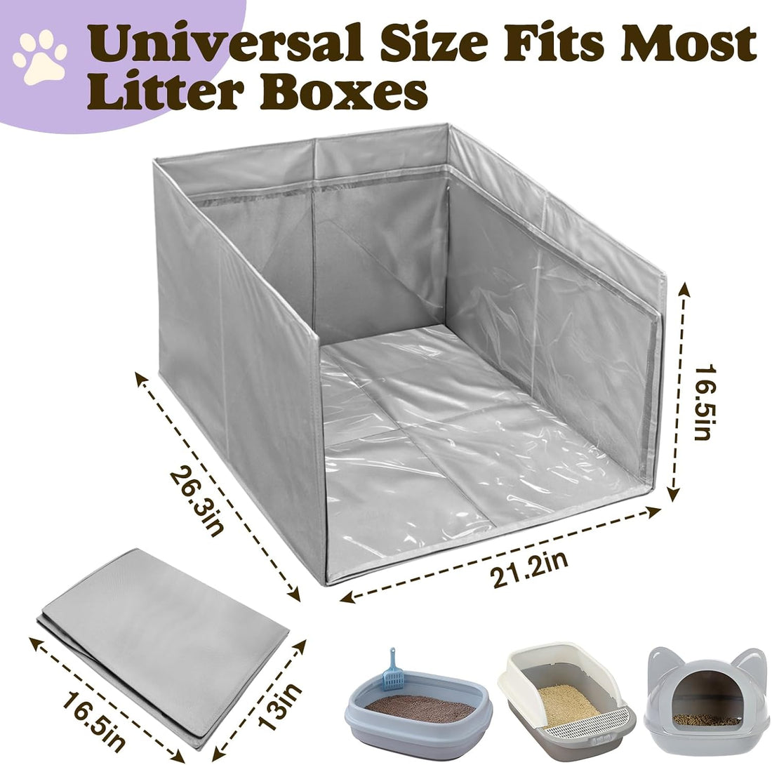 26.3x21.2x16.5 Inch Cat Litter Box Enclosure Splash Guard