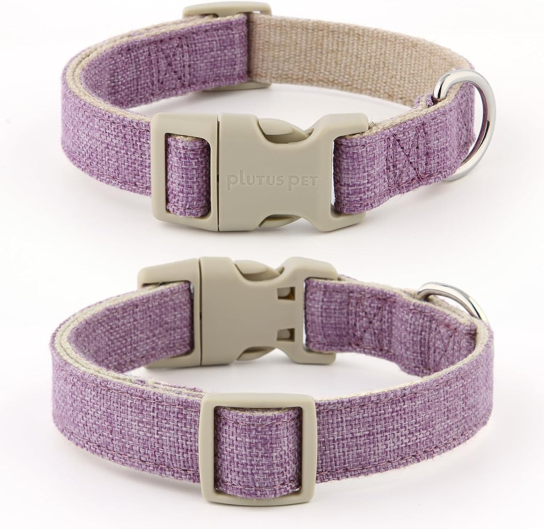Plutus Pet Cotton Hemp Dog Collar and Leash Set