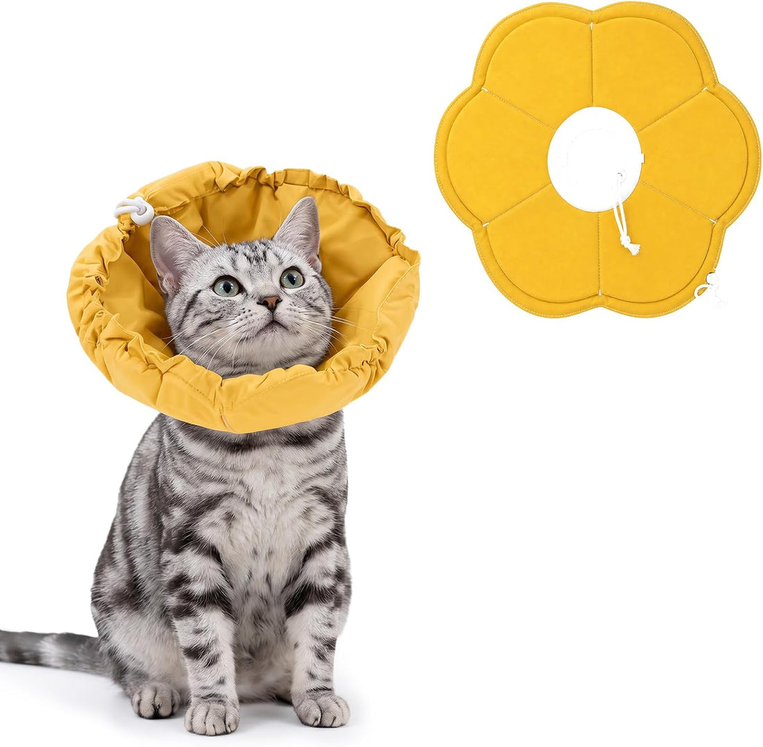 Tensho Flower Soft Cone for Cats, Purple Adjustable Elizabethan Collar