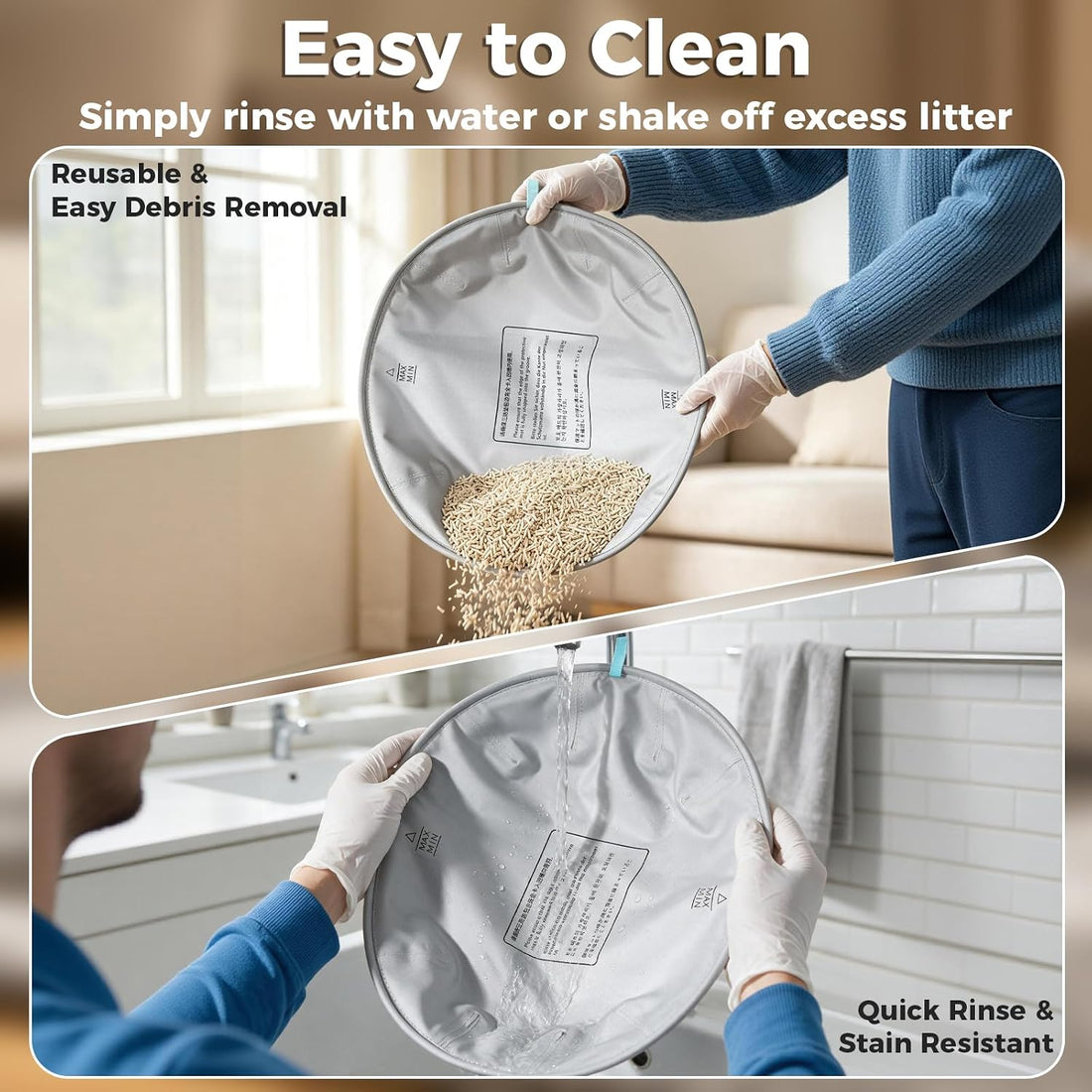 2Pcs Cat Litter Pad for Open Top Self-Cleaning Litter Box Replacement